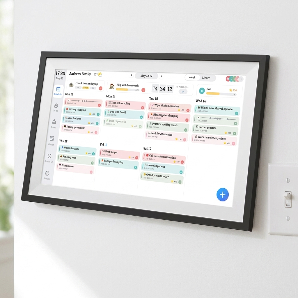 Calmo Daily mounted on a kitchen wall
